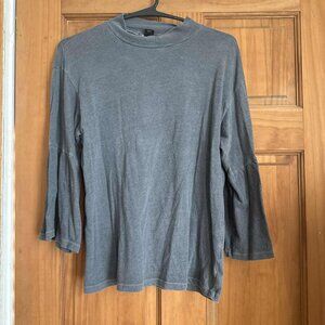 Billabong Grey Bell Sleeve Blouse - Size Small